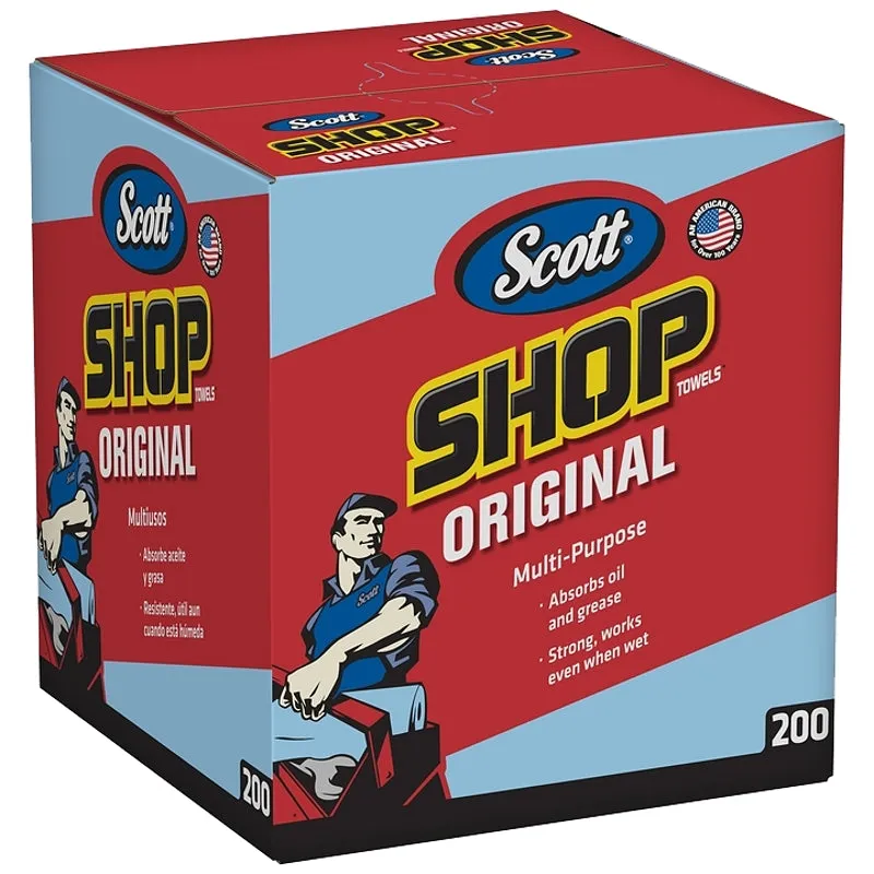 Scott 75190 Shop Towel, Crepe Paper, Blue :BX200: QUANTITY: 1